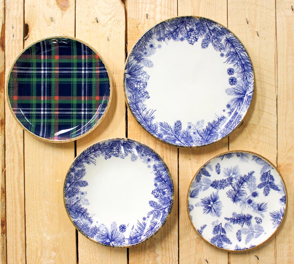 Blue and gold tableware